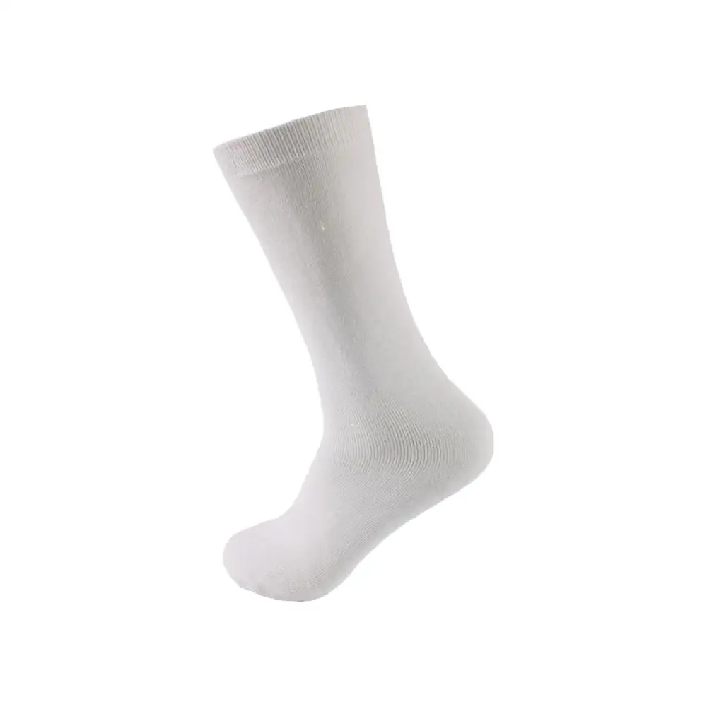 men custom sublimation polyester blank white socks