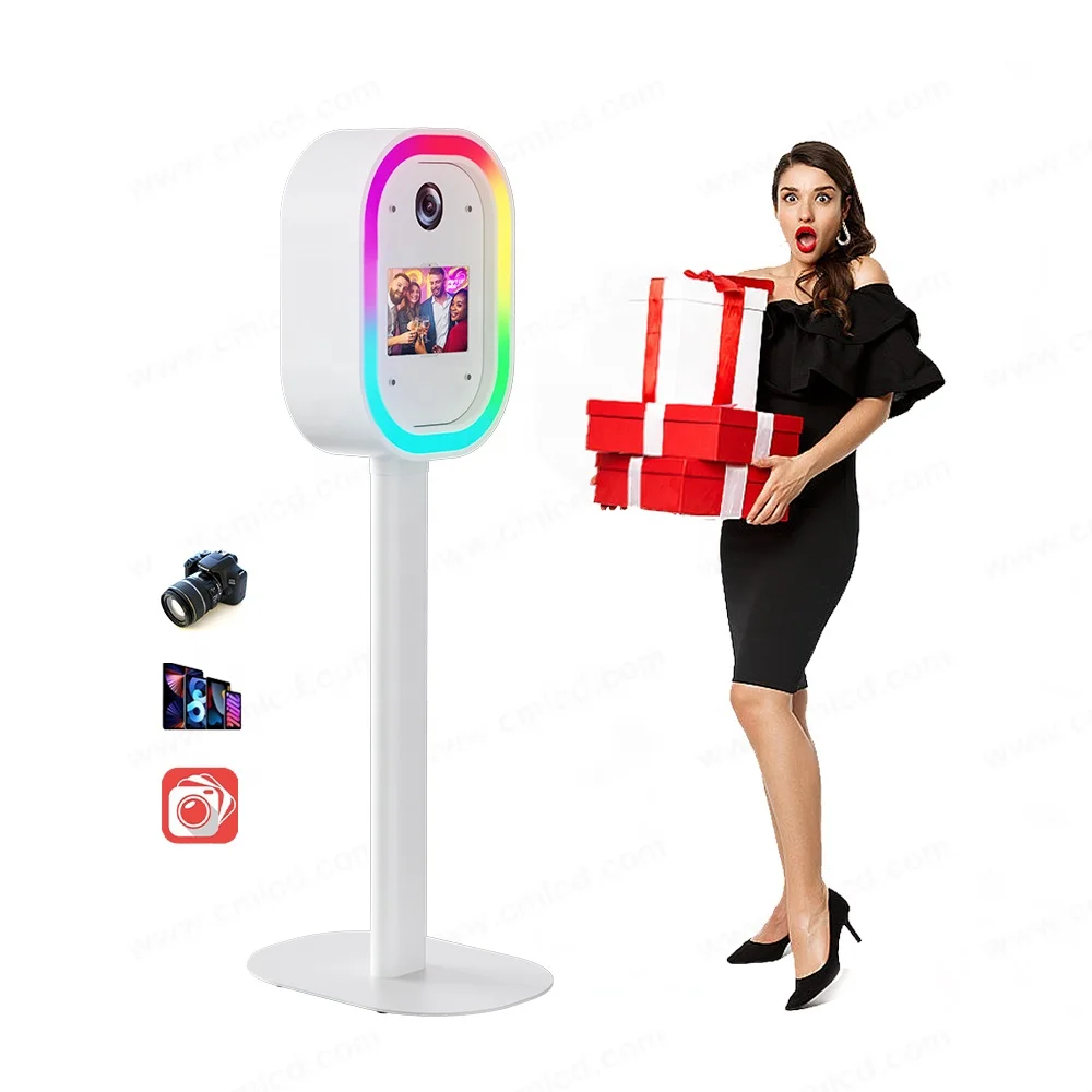 Party Supplier Easy Installation Durable Metal Beaty Booth Selfie Camera Oval Led Light ipad Pro 2024 Dslr Photo