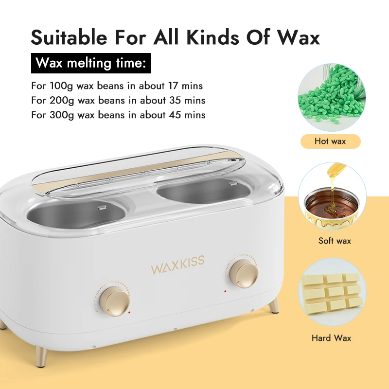 Best Selling US UK EU AU Plug Double Pot Hair Removal Wax Warmer Quick-Heating Wax Heater Machine For Hard Wax