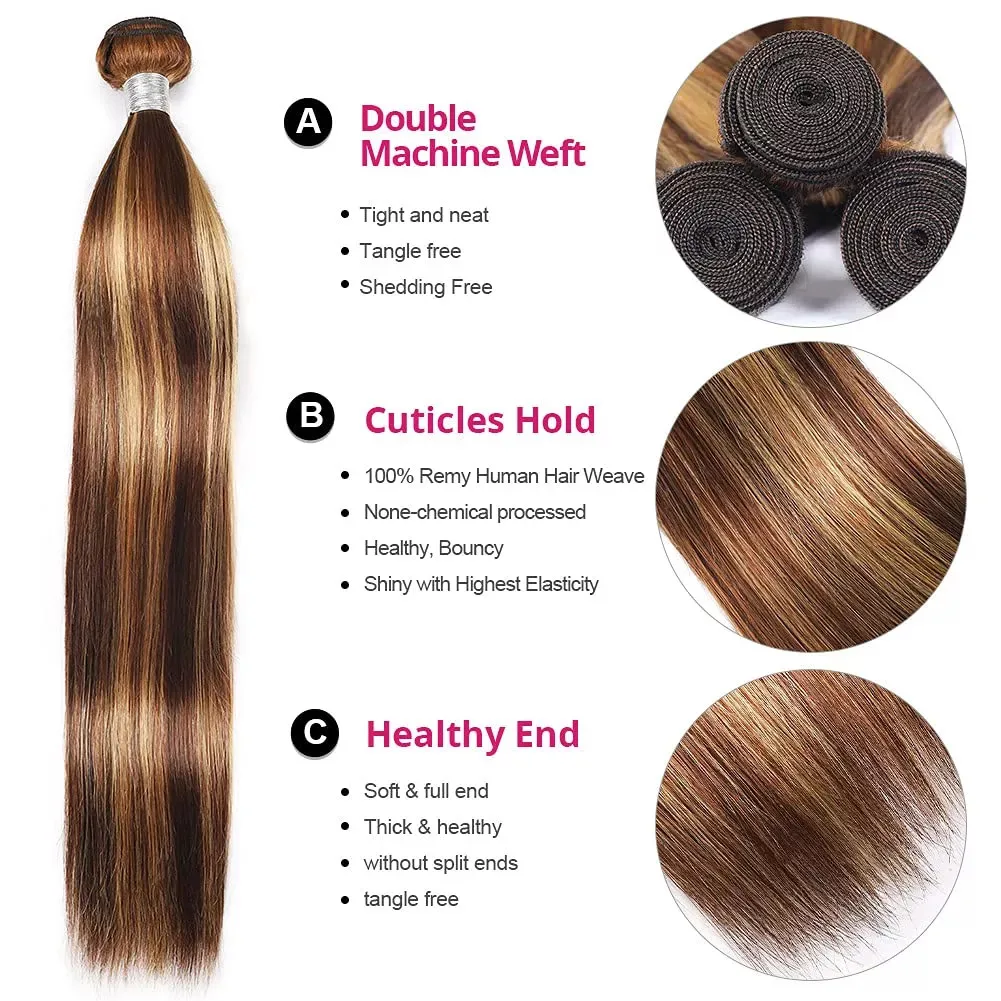 Factory direct hair weave p 4 27 color 100% Brazilian virgin human hair straight two tone ombre hair extension bundles vendors