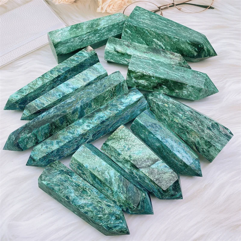 Высококачественный драгоценный камень, Зеленый Кристалл, зеленая слюдяная башня, кристальная башня, оптовая продажа
