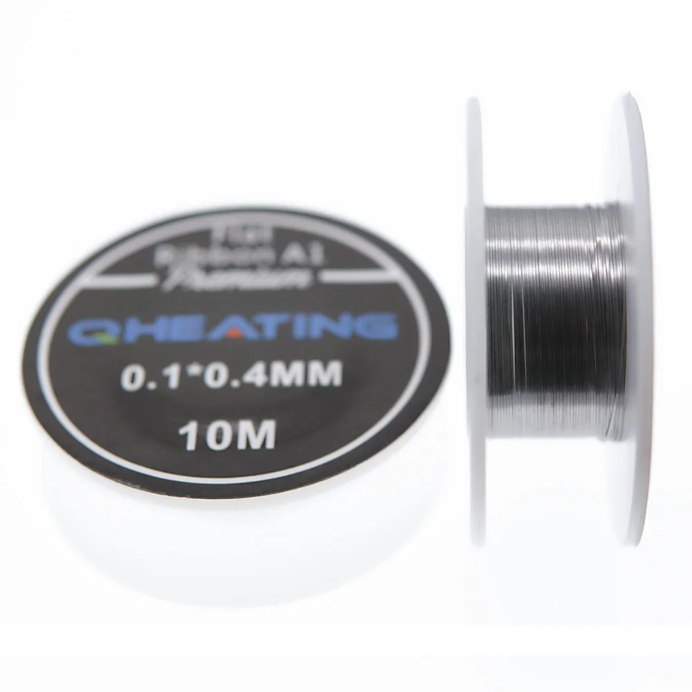 
Wholesale online shopping 0.1*0.3mm/0.1*0.5mm/0.1*0.8mm/0.2*0.8mm 10M/roll vape coil wire ecig KA1 e cigarette Flat ribbon wire 