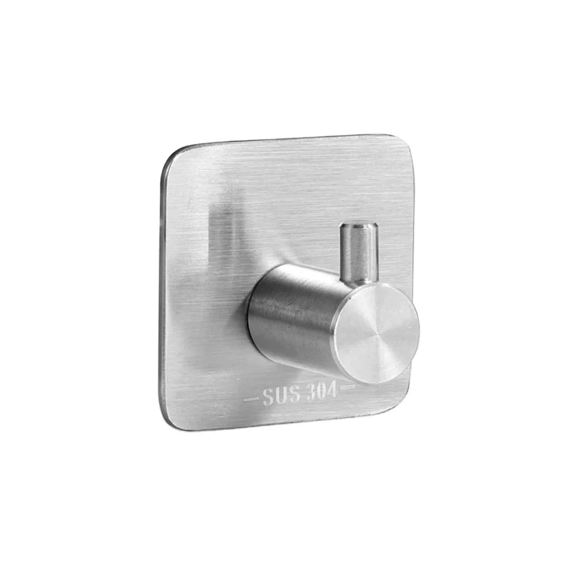 Wholesale customized Stainless Steel Wall Mounted Bathroom Hook Adhesive Hooks Kitchenware Hook