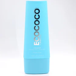 Customized color 150ml coconut oil and lactic acid facial cleanser super oval plastic tube oval tube with disc top cap