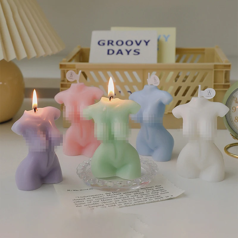 wholesale luxury unique oil scents candle making perfume soy artistic female nude shape body candles