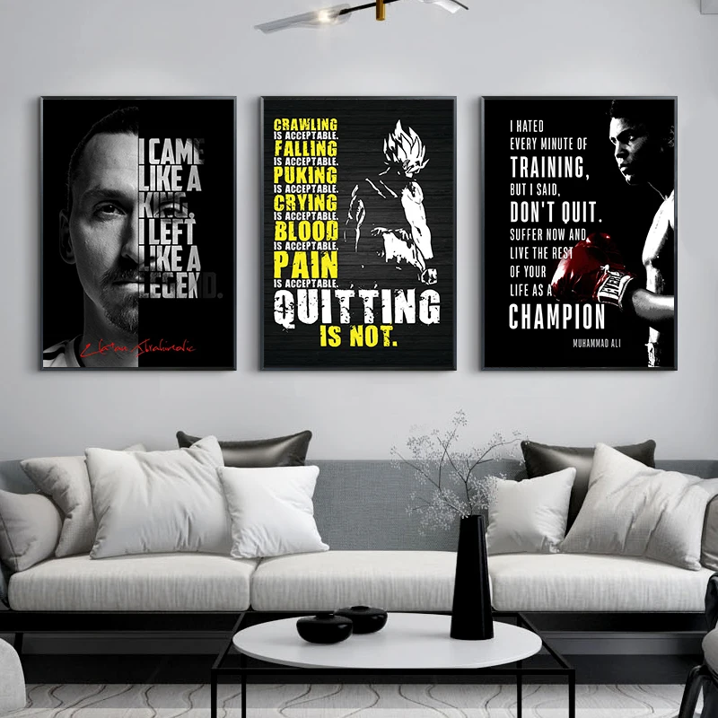 Black and White Famous People Inspirational Quotes Posters and Prints Canvas Paintings Wall Art Pictures for Living Room Decor