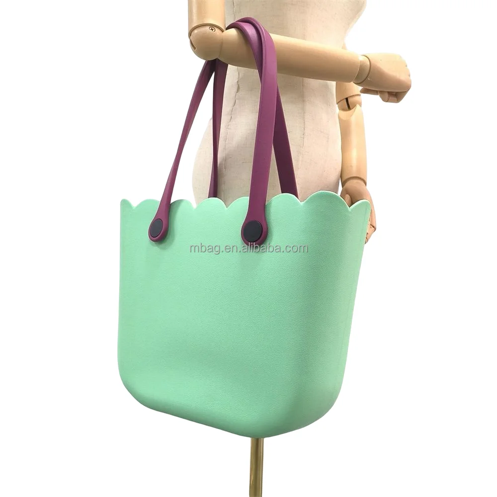 Rubber Beach Bag Eva Perforated Waterproof  Durable Open Silicone Tote Bag For Outdoor Beach Pool Sports