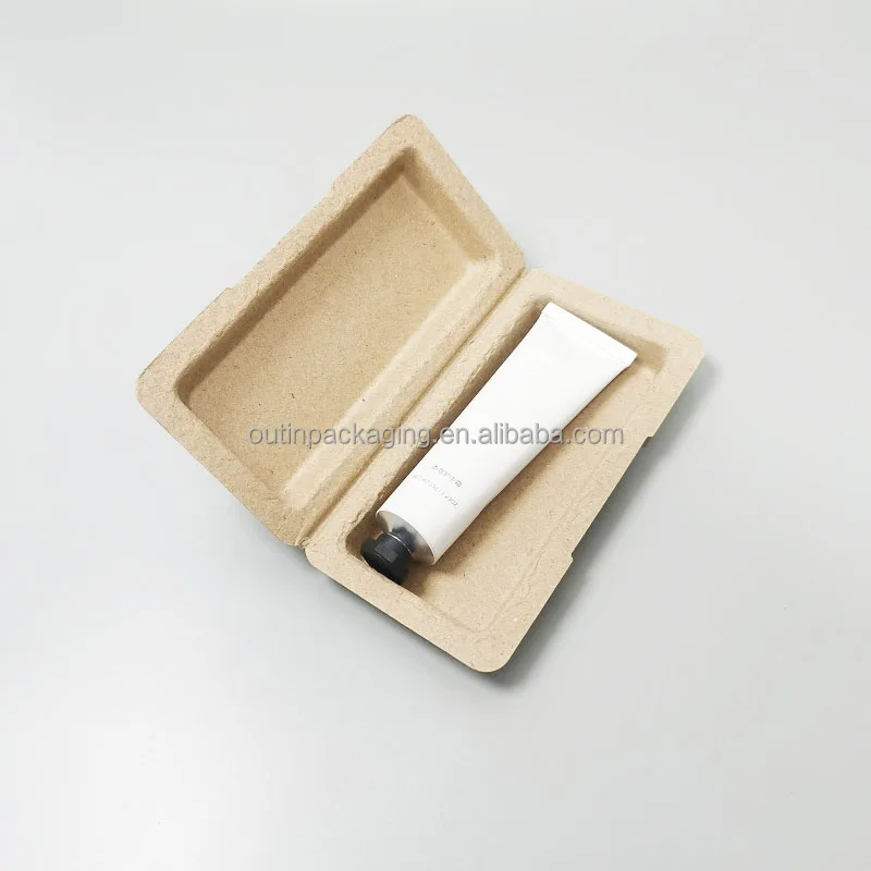 Cosmetic Sugarcane Pulp Molded Pack Make Up Paper Blister Packaging Fiber Molding Insert Tray mold bagasse pulp clamshell box