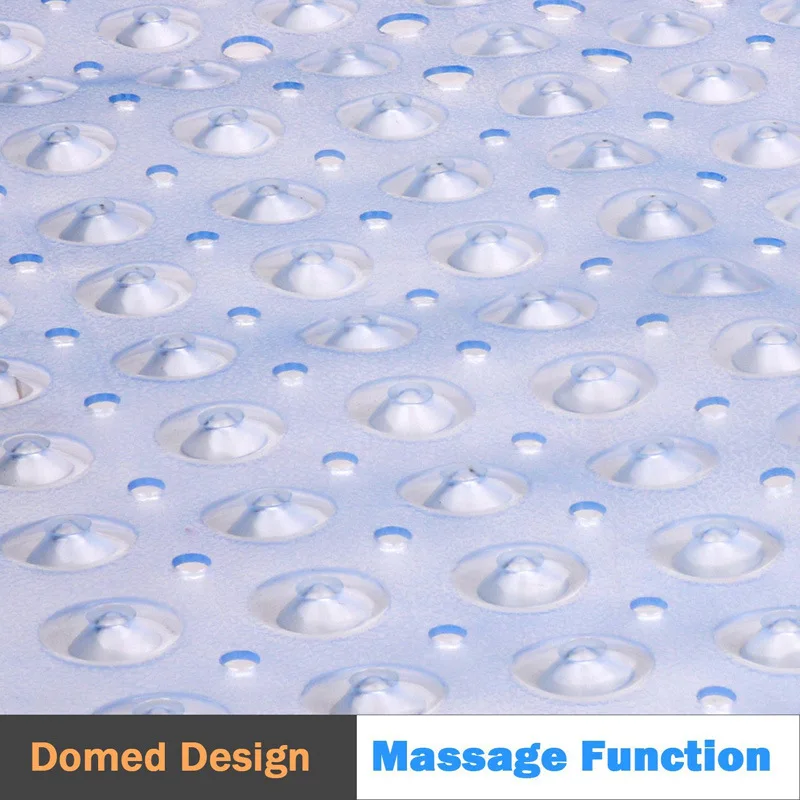 Mulan 40*16in PVC Nonslip Bath Mat Bathtub Suction Cup Solid Massage Mat Transparent Anti bacterial Rugs Wholesale