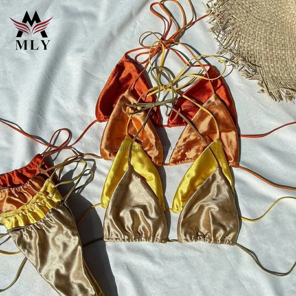 Индивидуальный купальник с фирменной этикеткой купальные костюмы из блестящей ткани сексуальные бикини женский