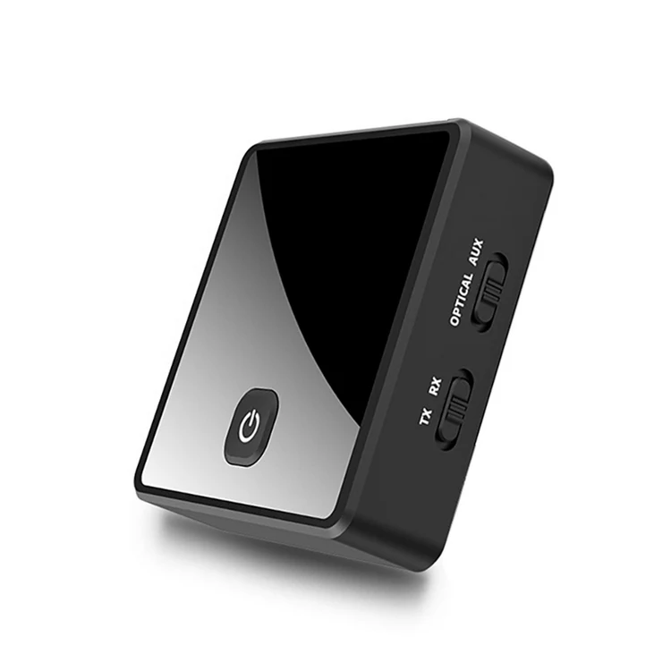 BT 5.0 Transmitter Receiver 2 in 1 Wireless Audio Adapter with LED Indicator Low Latency 10M Transmission Range for TV Car/Home