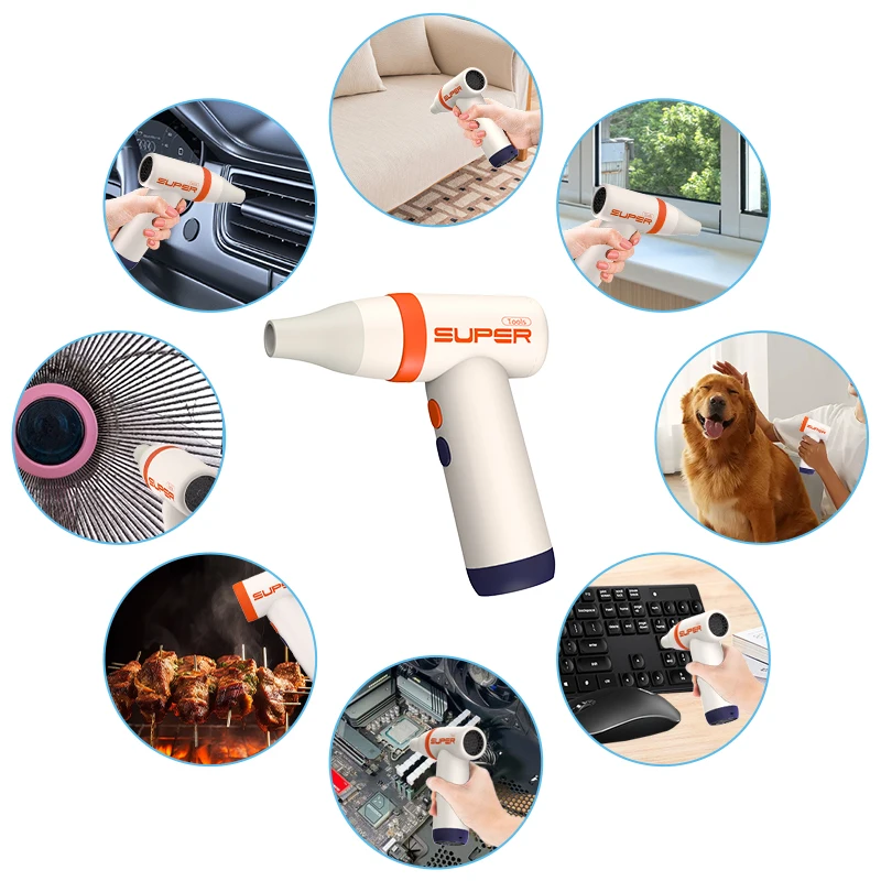 Factory direct other household cleaning tools Powerful 100000 RPM Recharge Battery Electric Compressed Jet Fan Air Duster Blower