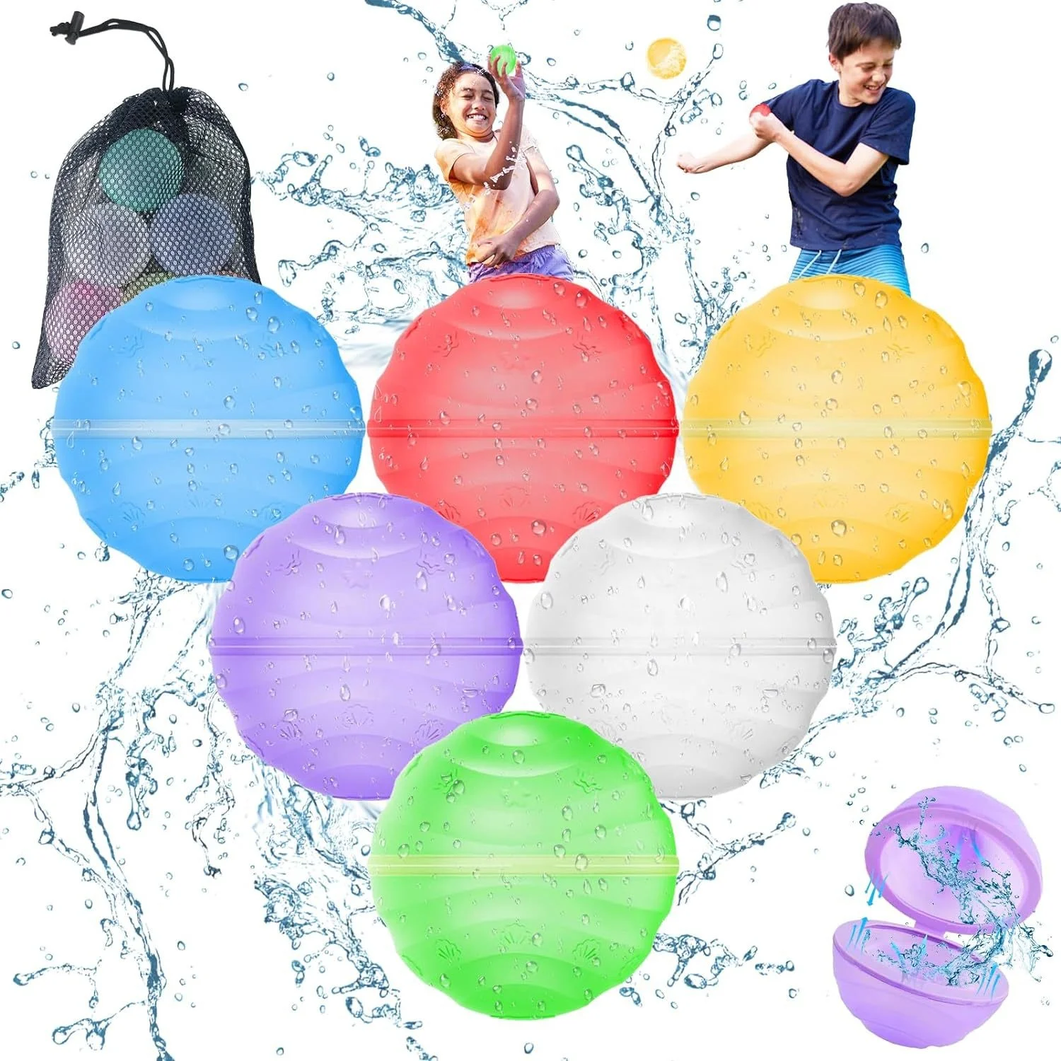 Relieve Stress Animal shapes Self Sealing Closed Splash Refillable Reusable Magnetic Adhesive Silicone Water Ball Explosion Toy