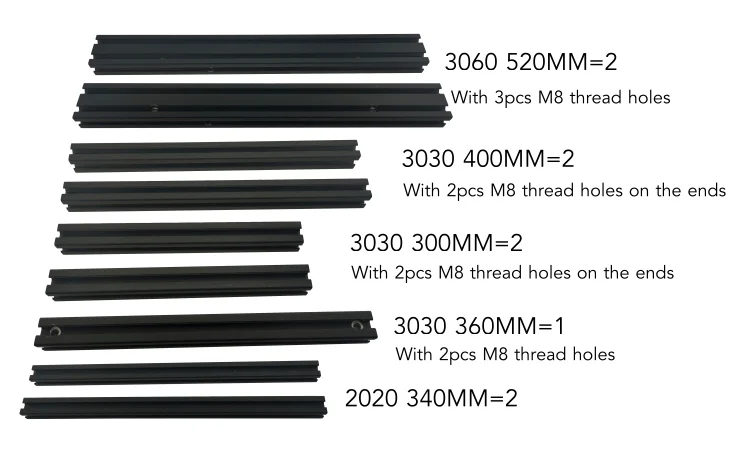 
GIULY All Metal 3D Printer Industrial Voron Switchwire Kit 3030 3060 Aluminum Extrusions Frame CNC Machining 