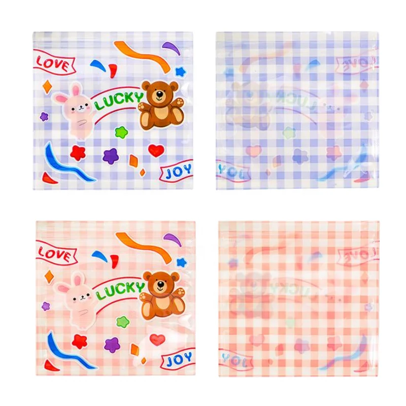 Small Mini Resealable Cartoon Plastic Zipper Mylar Bags for Snack Cookie Food Gift custom mini packaging bags