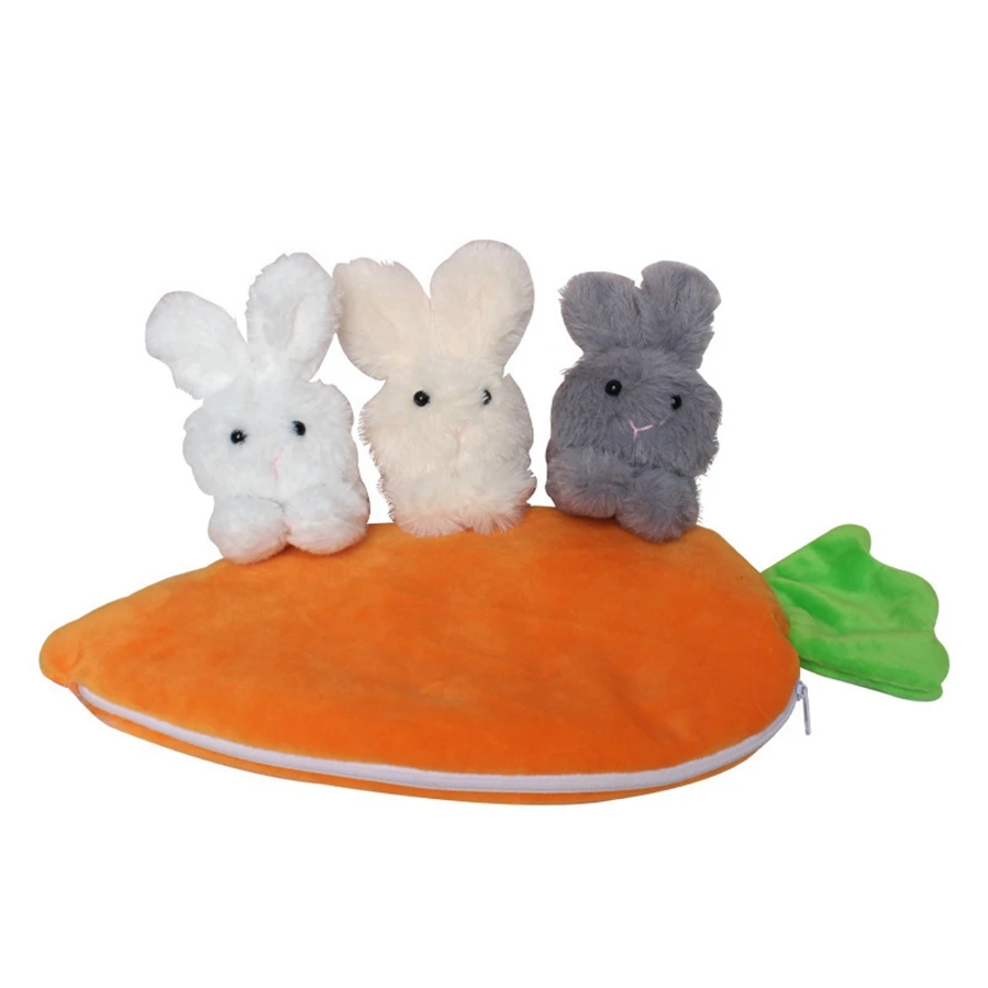 wholesale New Lovely Carrot Bag Rabbit Doll Set Ornament Easter Doll Decorative Gift Easter Party Table Home