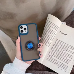 Dropshipping Ring buckle solid pure color 2 in 1phone case for iPhone 11 pro max