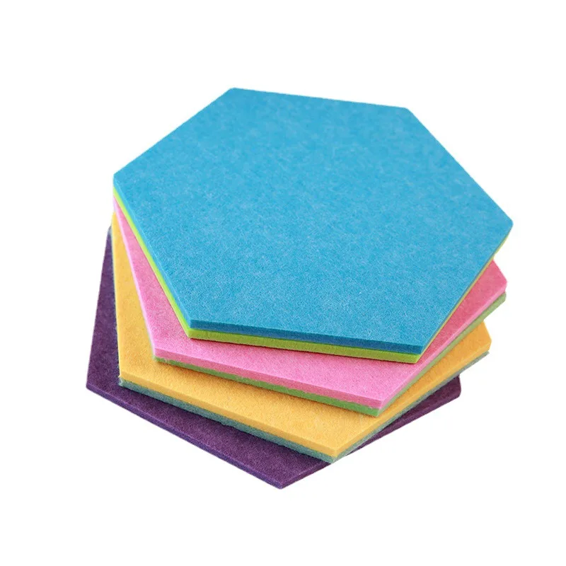 round shape triangle sound absorbing wall panels ceiling hexagon pet felt 100% polyester acoustic panel for living room