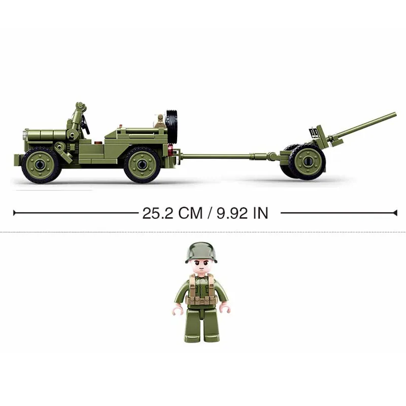 Sluban M38-0853 армии Willys автомобиля военная модель танка блок строительные игрушки для детей подарок
