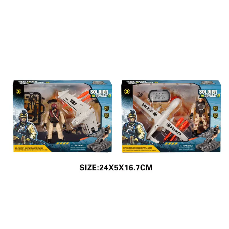 Cheap army set toy military toys play set with one soldier and one aircraft