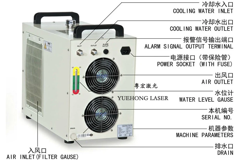 S&A Industrial Water Chiller Model CW5000AG /CW5200AG  Co2 Laser Machine Industry Equipment Laser Chiller