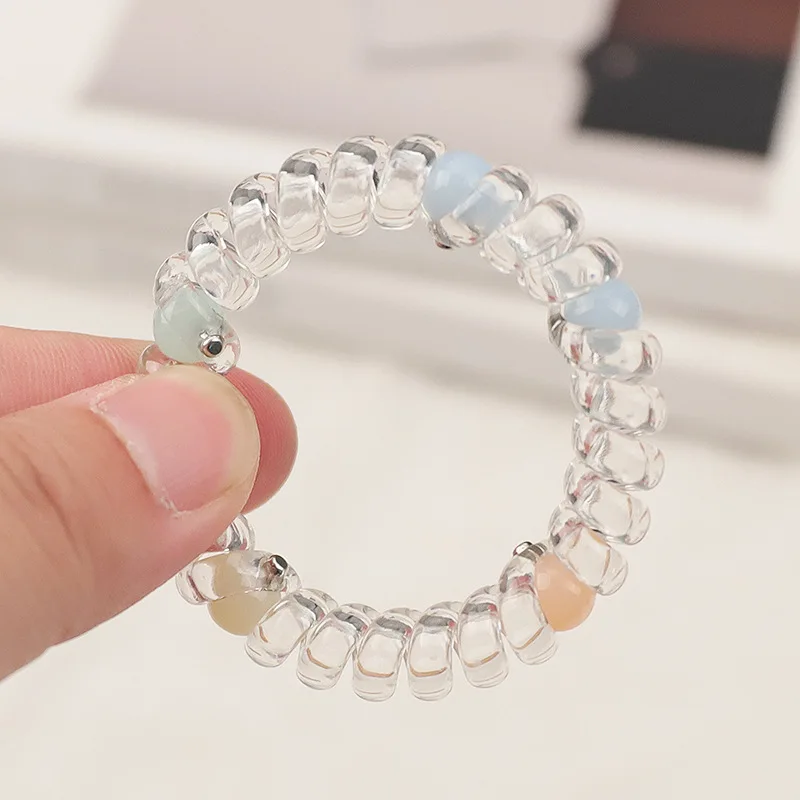 Cute Hair Accessories Partysu Hair Ties For Kids Clear Pin Bead Telephone Scrunchie Kids Elastic Hair Ties Fh Throw