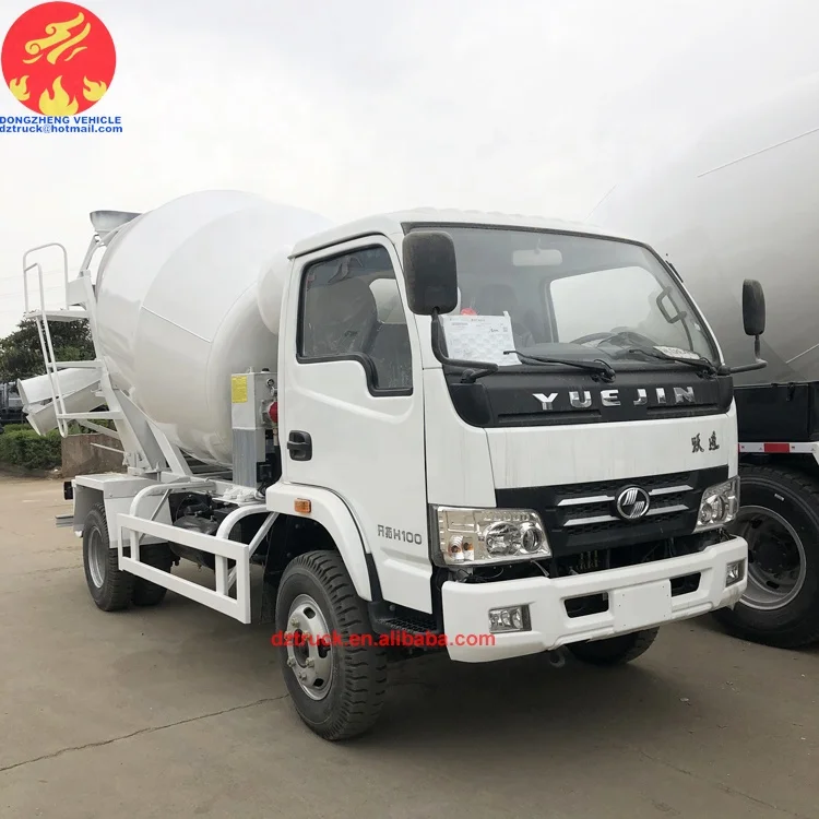 Маленькие автобетономешалки Euro II 4x2 YUEJIN 3,5 кубических 4 кубических метра для продажи