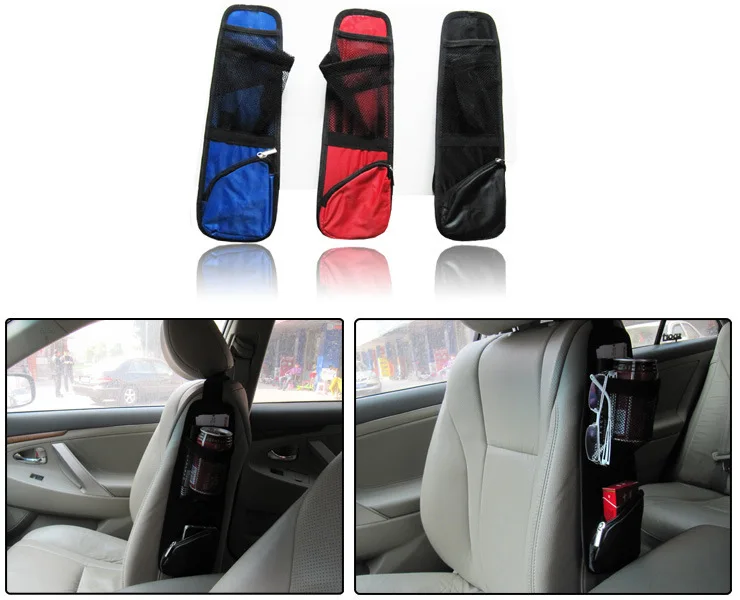 Car Trunk Organizer Oxford Fabric Portable Storage Car Seat Side Organizer With Mesh
