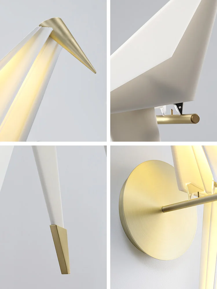 Modern corridor staircase bird bird thousand paper crane decoration led wall lamp