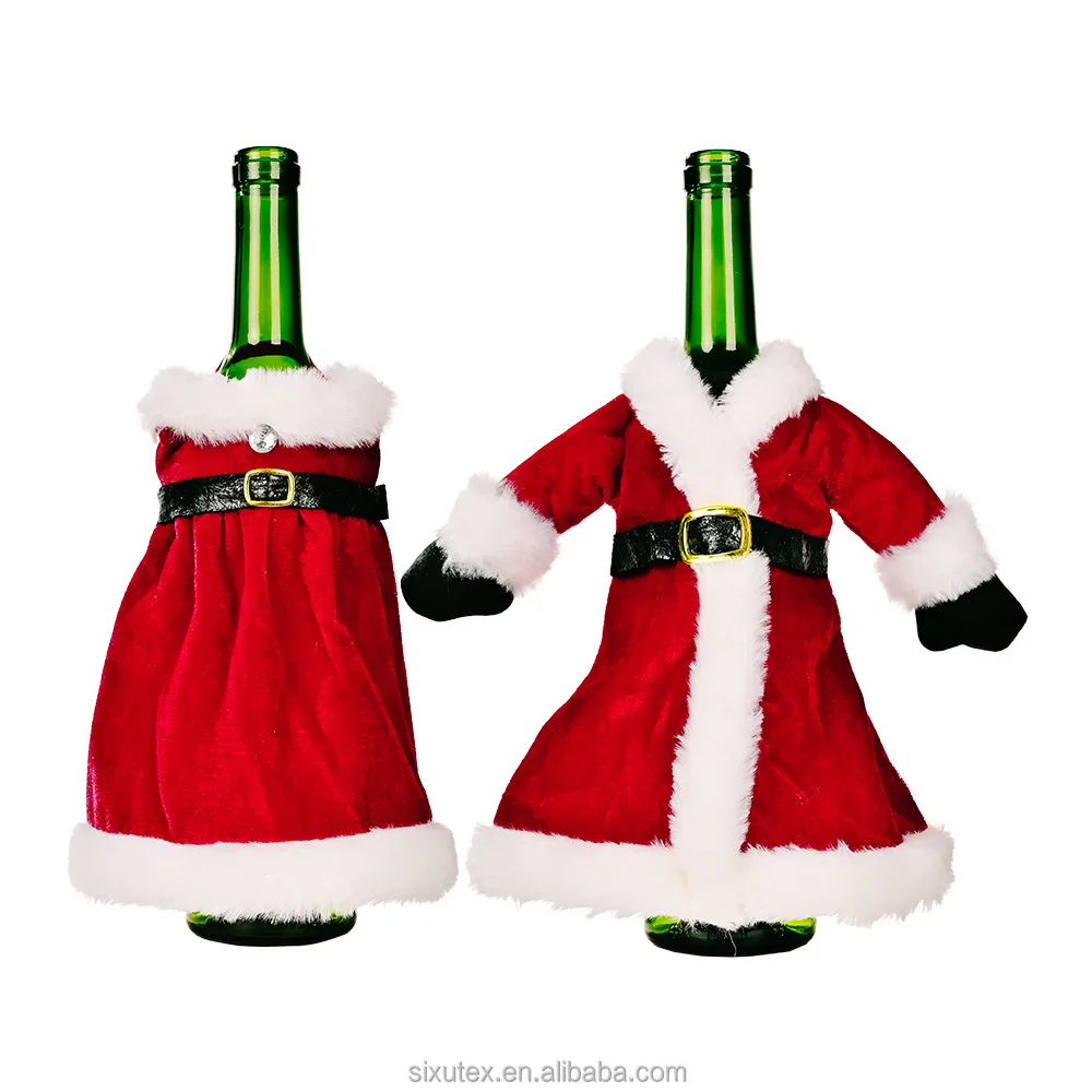 2022 home hotel general decoration Christmas Wine and Champagne decoration coat dress style bottle set