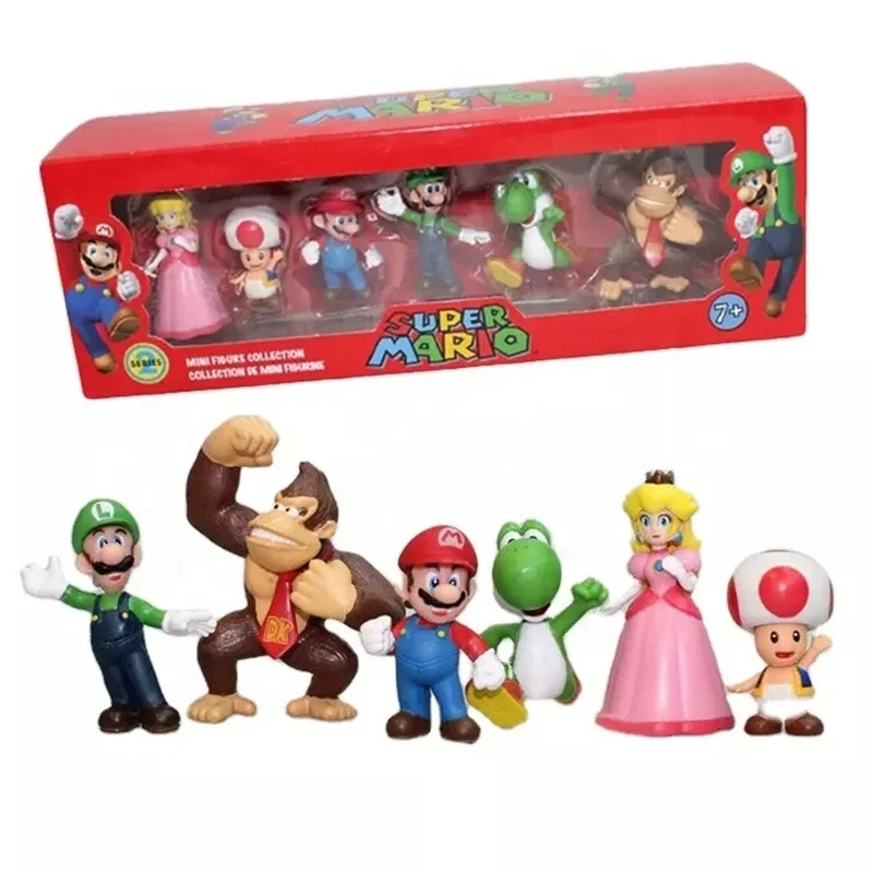 DIHAO hottest sold 8cm supers mario toy mario bros series supers mario Pvc Toy for kids figure gift