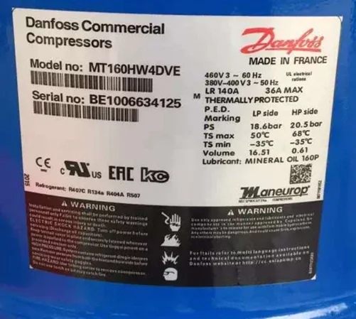 Поршневой компрессор для холодного хранения MT160HW4EVE MT160HW4DVE 13HP охлаждения кондиционера