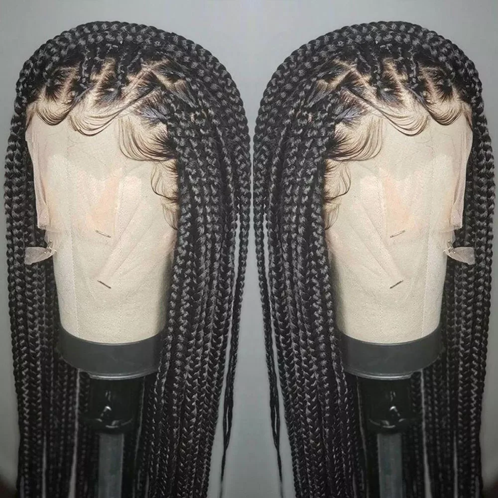 High Quality Knotless Braid Wig Lace front Hand Tied Braid human Hair Wigs Glueless Braided Lace Wigs For Black Women Human Hair