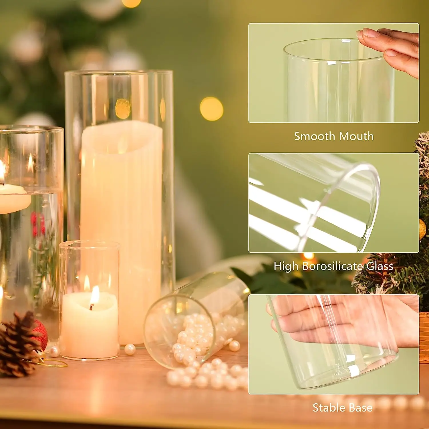 Wedding Decoration Glass Candle Holder Vase Candle Stand for Table Centerpieces Modern Custom Size Accepted Glass Centre Pieces