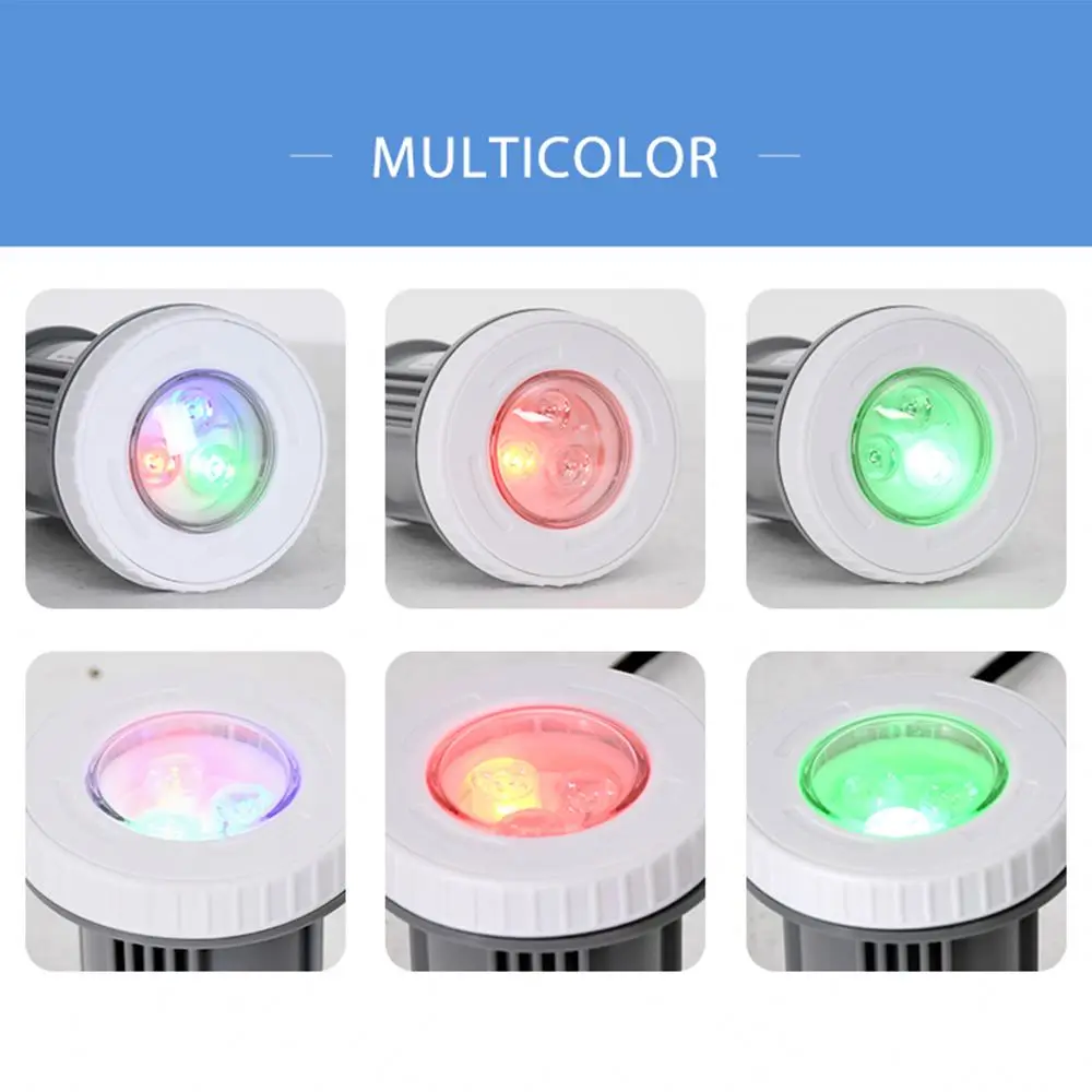 Новая подводная лампа для бассейна Ip68 Rgb светодиодная яркая 3 Вт пластиковая Светодиодная