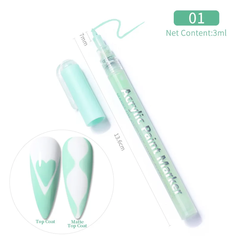 3 In 1Nail Painting Varnish Gel Pen One Step Hybrid Nail Art UV Gel Polish Glitter Lacquer Pencil Easy to Use Nail Glue Pen