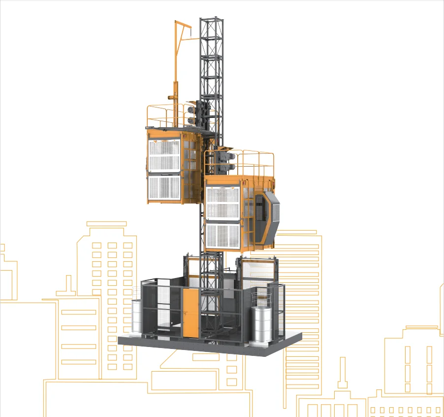 Used SC200/200MS1 Hoist Second Hand Double Cage Construction Hoist Building Elevator with Inverter For Sale