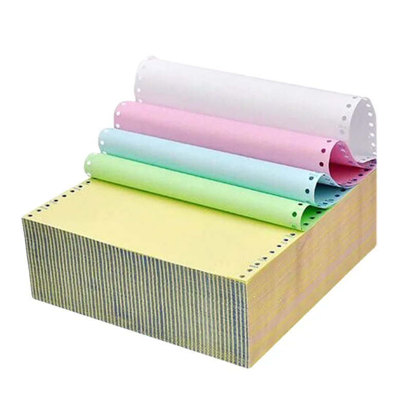 Factory custom blank NCR Paper 3ply Continuous Carbonless Paper for invoice form sheet
