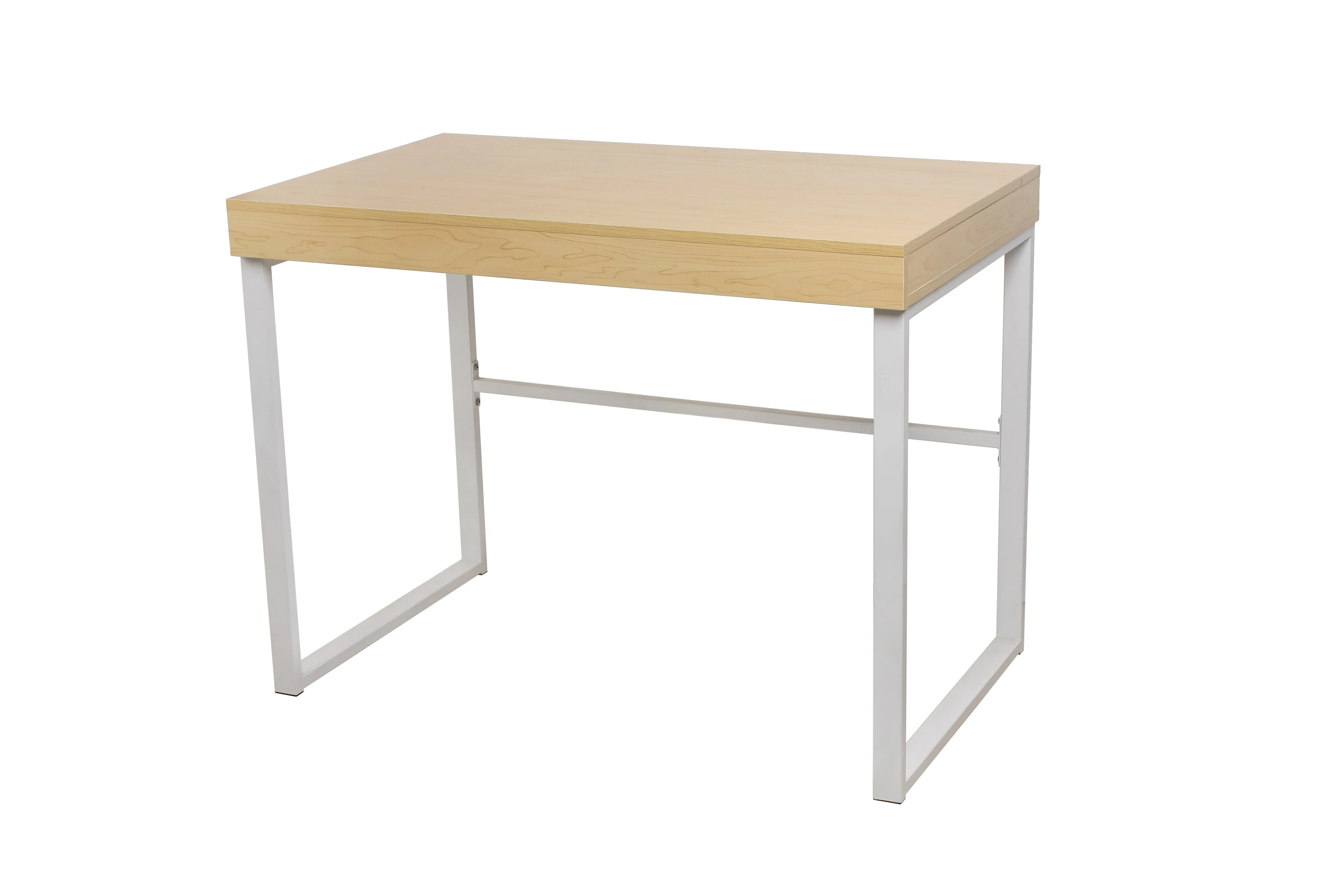 Adjustable & Foldable Modern Design Home/Office Corner Computer Table Wooden Top Metal Frame Drawers Expandable Meeting Table