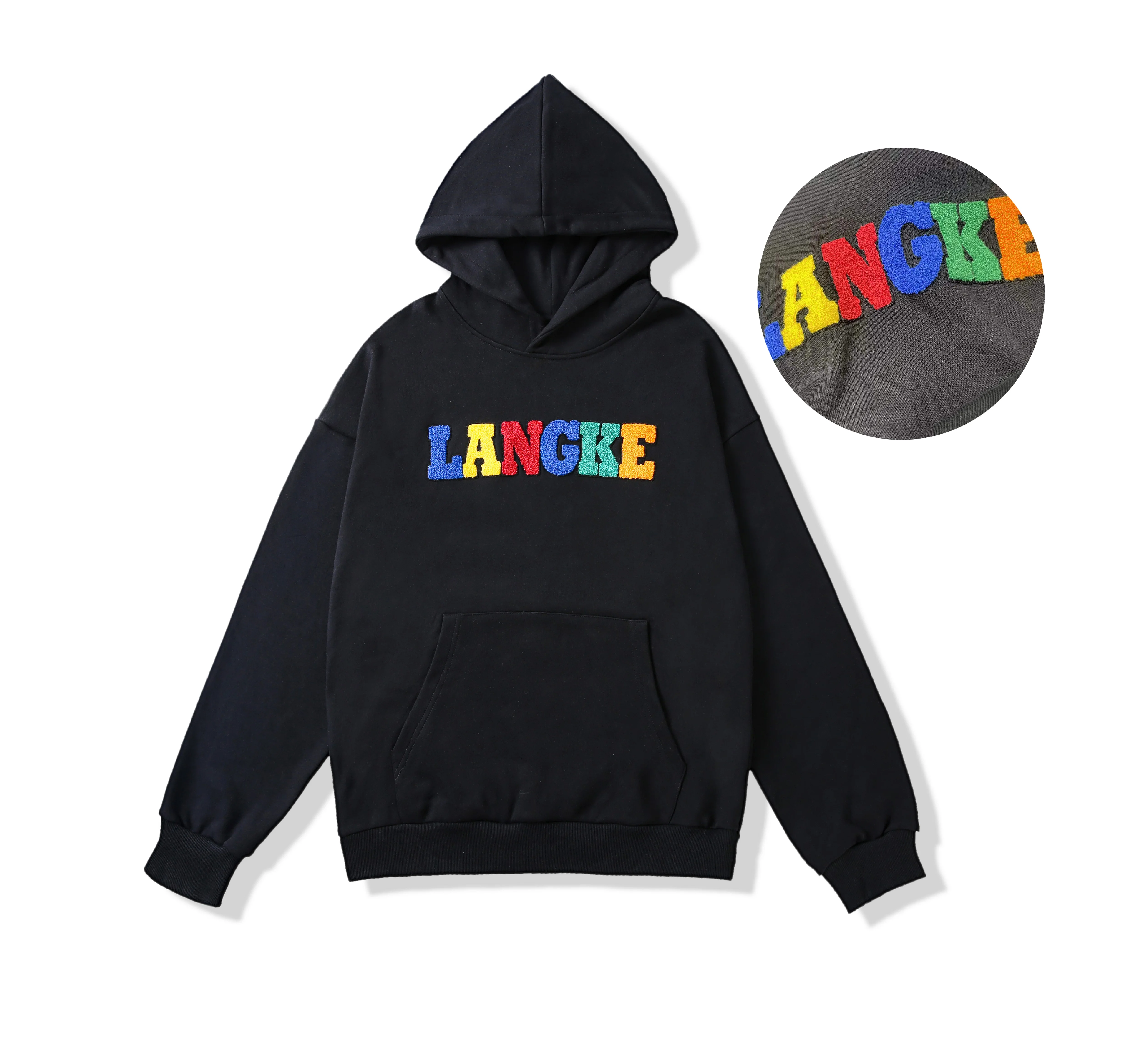 Custom Logo Dyed Garment Full Face Zipper Shirt Polos Multi Color Dropshipping Chenille Embroidery Hoddies