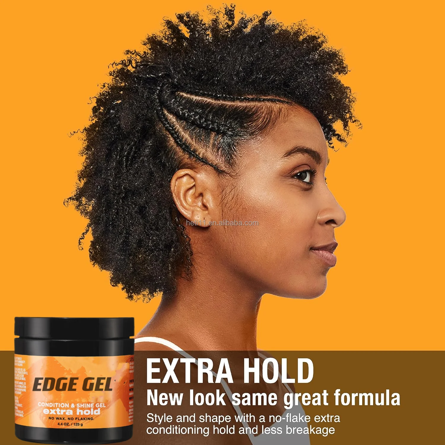 Lock all day extra hold braiding gel  Hair styling Twist locked edges Braided hair gel supplier Shine and jam ge