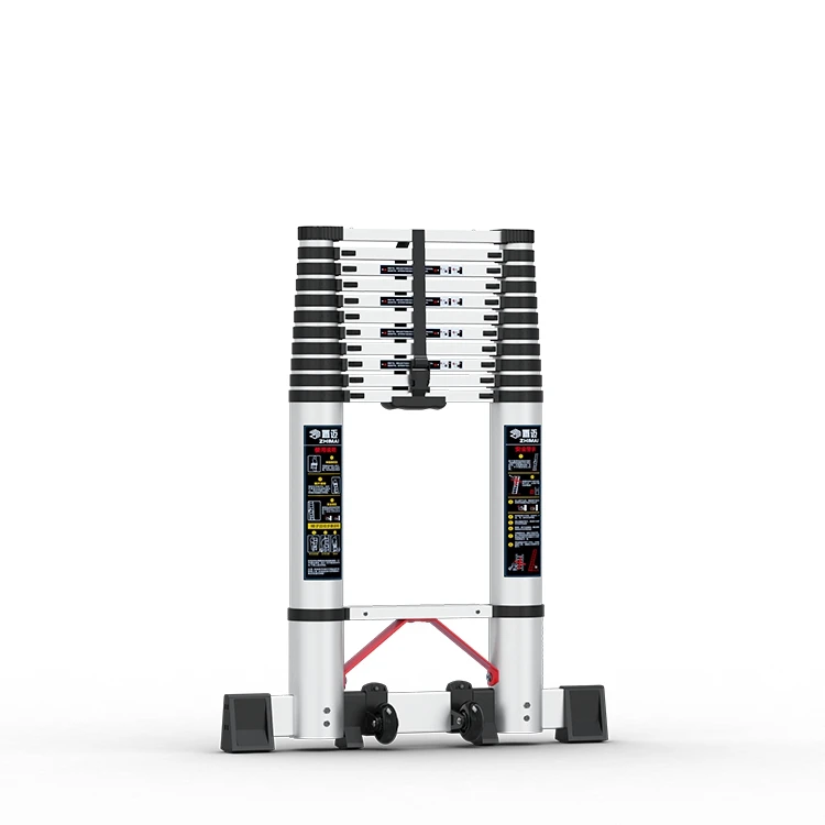 Home telescopic ladder stairs single straight aluminum alloy ladder folding telescopic aluminum extension ladder