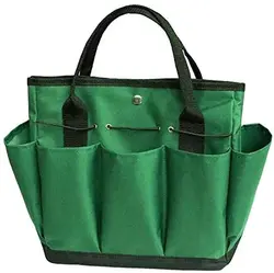 Garden Tool Bag Garden Tote Large Organizer Bag Carrier Gardening Storage Tote with Interior Exterior Side Pockets Dark Green