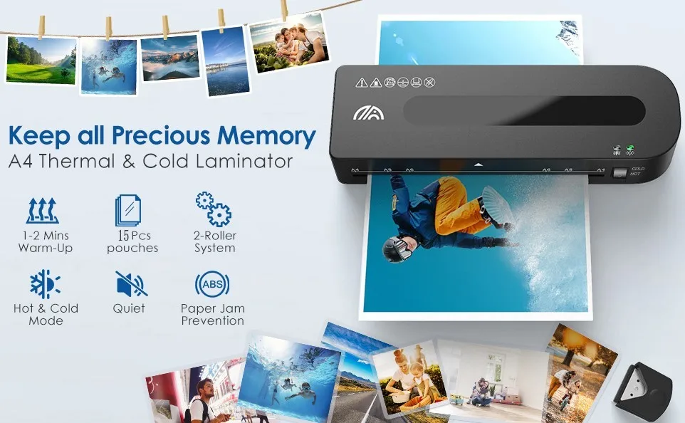 Photo PET Film Laminate Hot Press A3 Desktop FN335 Laminator Machine for School Office