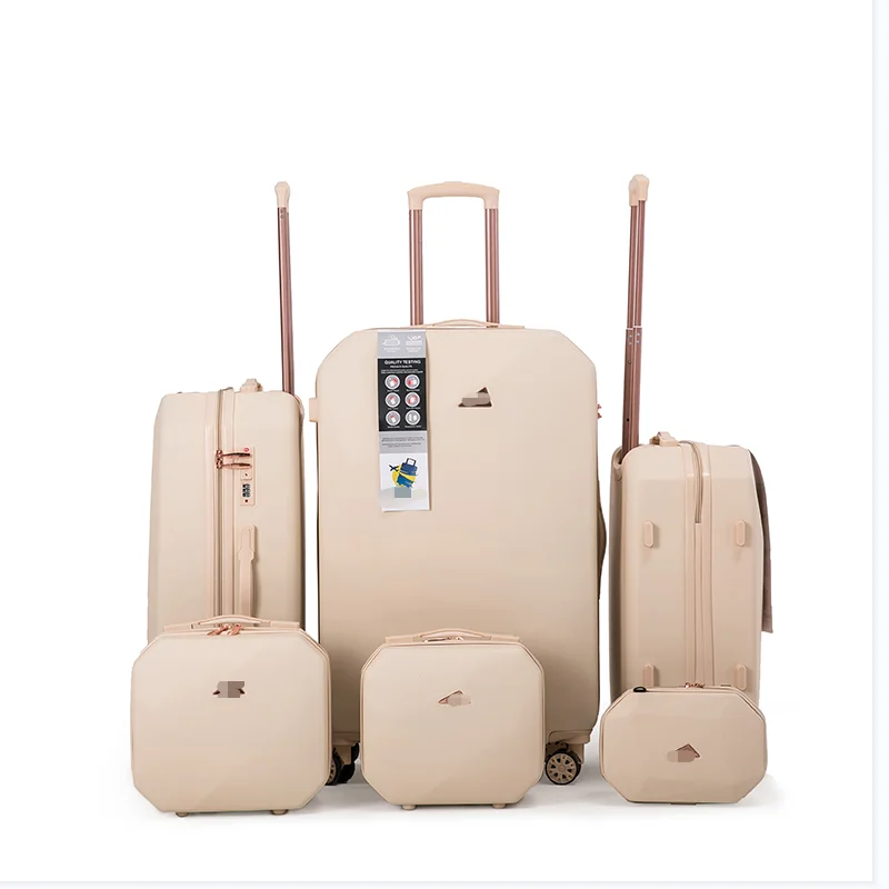 Custom Logo Travel Suit Cases 10 12 14 20 24 28 Inch 6pcs Carry On Luggage Sets Travel Luggage Bags Suitcase