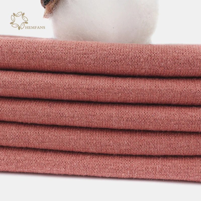 Wholesale eco friendly hemp organic cotton spandex stretch jersey fabric