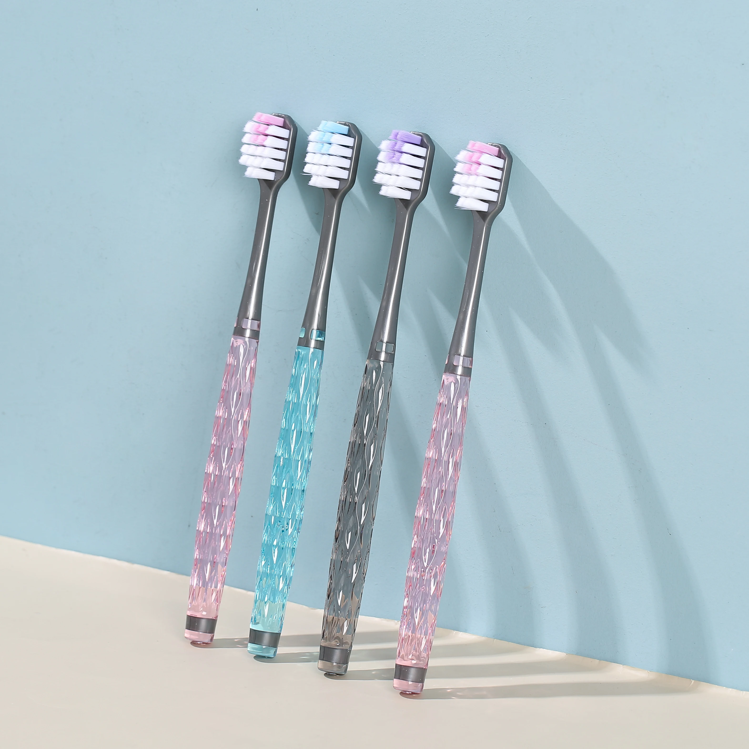 Internet sensation coloured soft-bristled gum care adult home use high value superb crystal diamond toothbrush