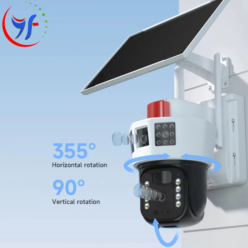 Solar camera home 4G network mobile phone remote dual-lens outdoor solar monitoring