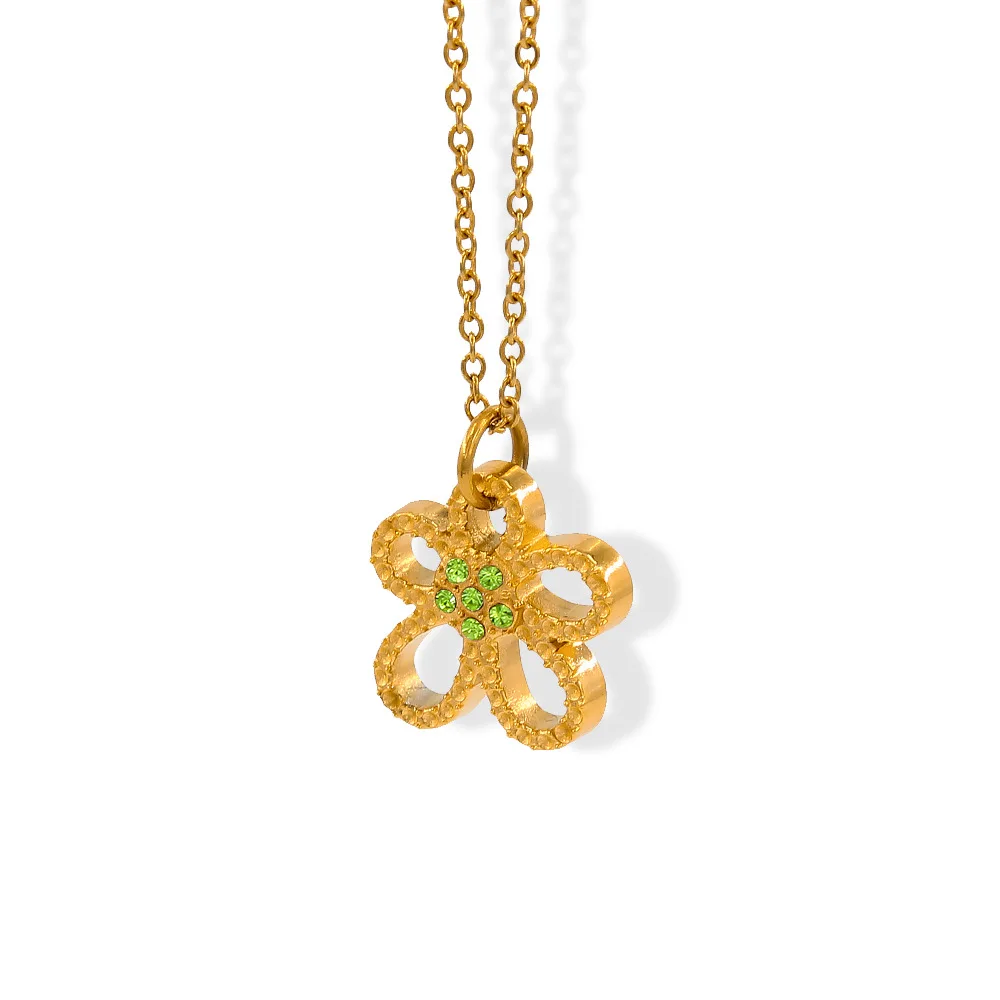 Sweet Flower Fashion Jewelry Necklaces Stainless Steel Jewelry Factory Price Necklace Cute Flowers Pendant Necklaces for Gift