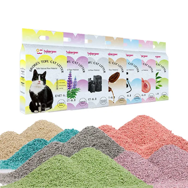 Direct Sale High Absorption Strong Clumping Low Tracking Dust Free Crushed Tofu Cat Litter